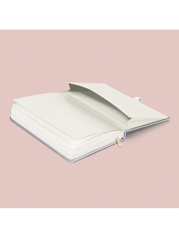 NOTIQUE NOTIQUE Notes Balacron, srebro, podstavljeno, 15 x 21 cm