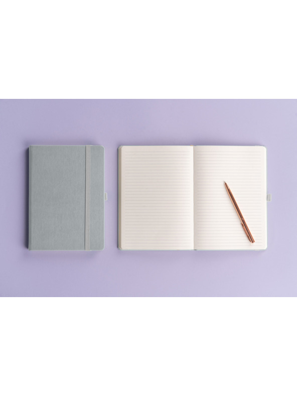 NOTIQUE NOTIQUE Notes Balacron, srebro, podstavljeno, 15 x 21 cm