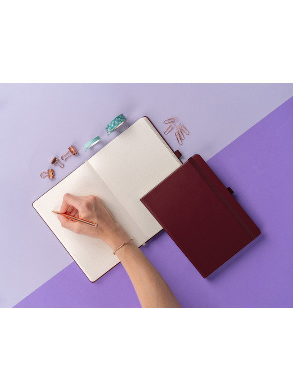 NOTIQUE NOTIQUE Notes Balacron, bordo, točkasto, 15 x 21 cm