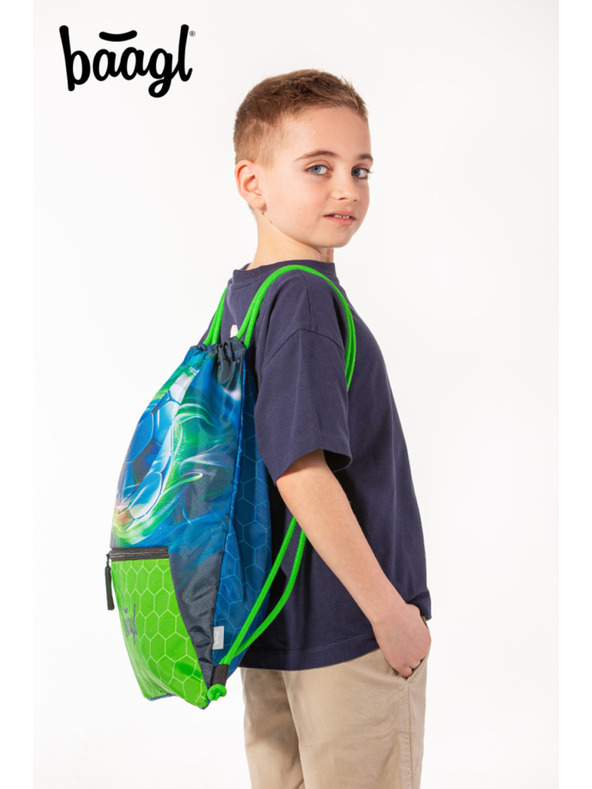 BAAGL  Plava torba s džepnom nogometnom loptom Baagl