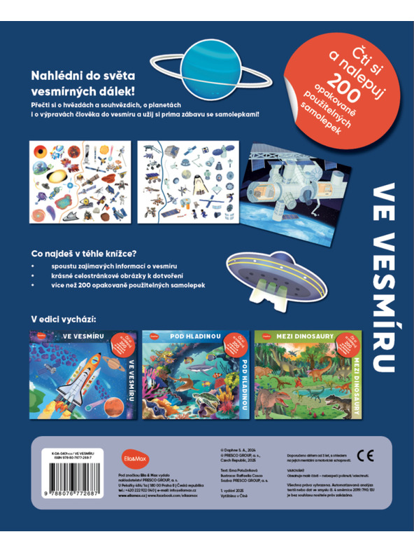 BAAGL  Čitaj i zalijepi – U SVEMIRU, knjiga sa sličicama