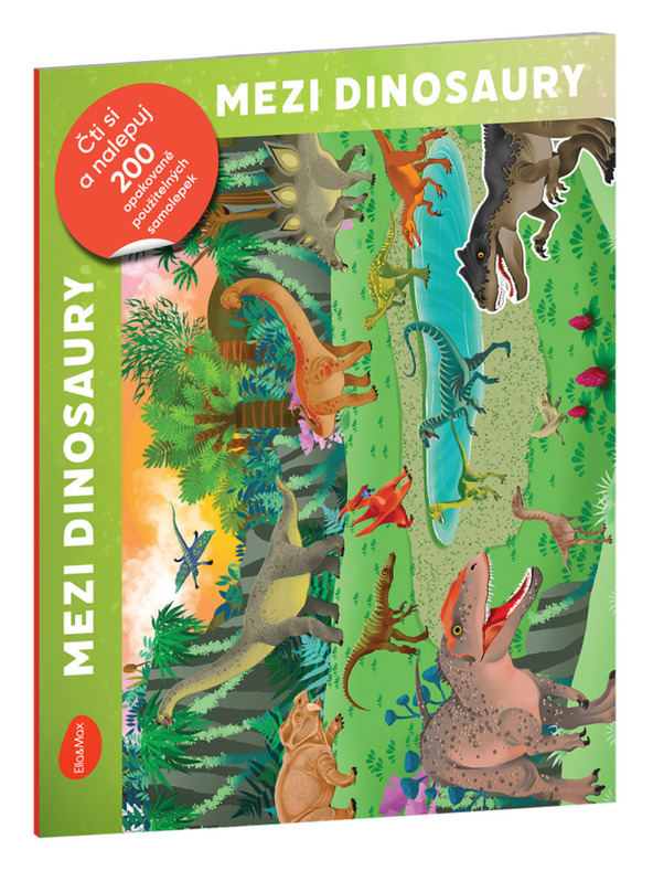 BAAGL  Čitaj i zalijepi – IZMEĐU DINOSAURA, knjiga sa sličicama