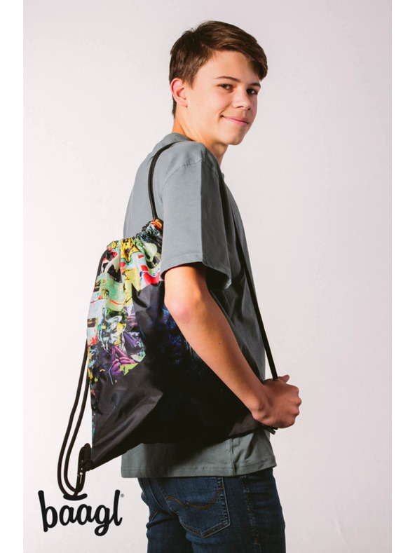 BAAGL  BAAGL 3 SET Skate Batman Comics: ruksak, pernica, vreća