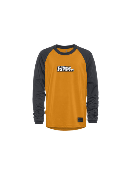 Horsefeathers Dječji biciklistički dres Spike LS - sunflower/indigo