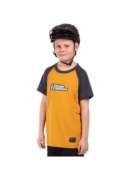 Horsefeathers Dječji biciklistički dres Spike - sunflower/indigo