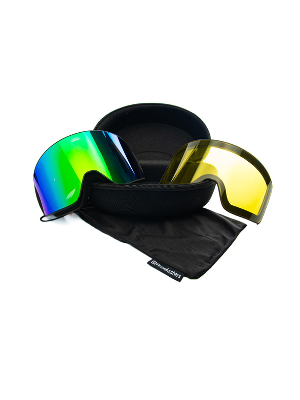 Horsefeathers Snowboard naočale Lynx - black/mirror green