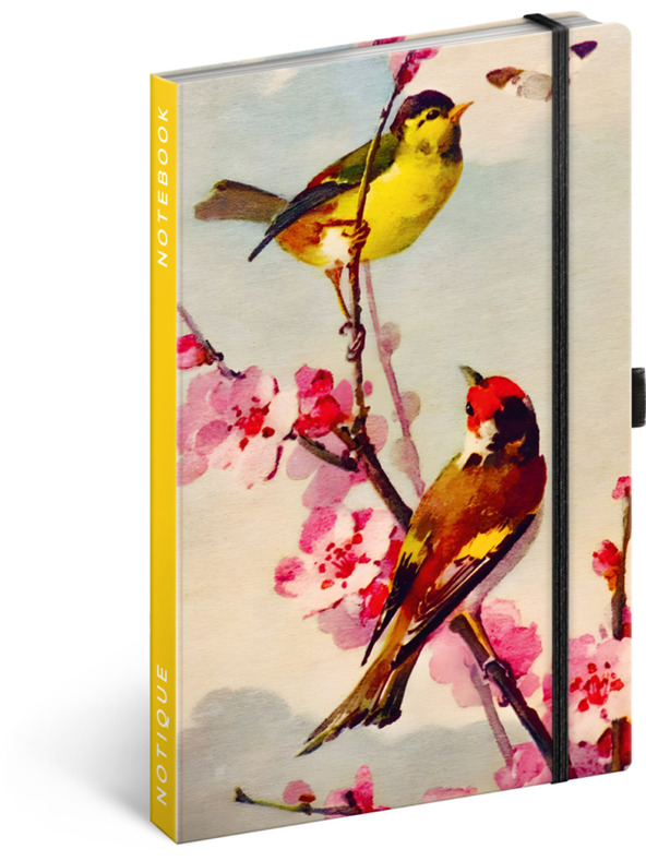 NOTIQUE NOTIQUE Bilježnica Ptičice – sakura Kateřiny Winterové, linirana, 13 x 21 cm