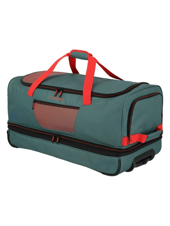 Travelite Putna torba Travelite Basics Wheeled duffle L exp Green/orange
