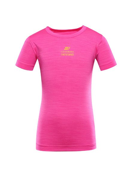 ALPINE PRO Dječja brzo sušeća majica ALPINE PRO BASIKO neon pink
