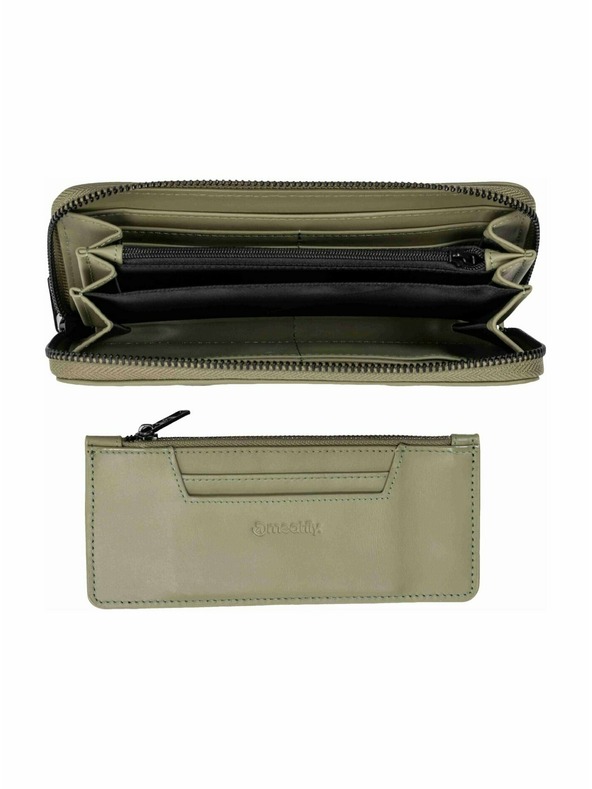 Meatfly Meatfly kožna novčanik Leila Premium Olive