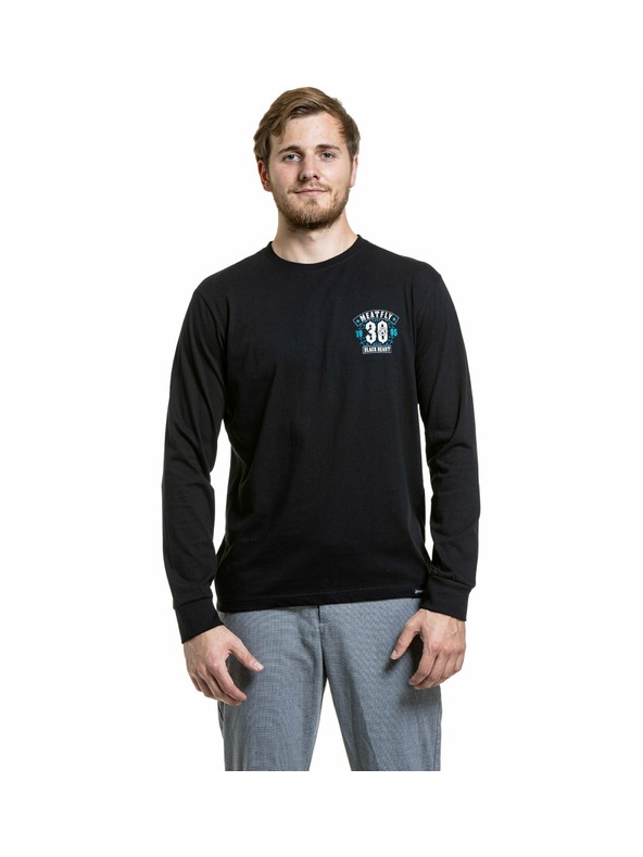 Meatfly Meatfly muška majica dugih rukava Blackheart Skull Black