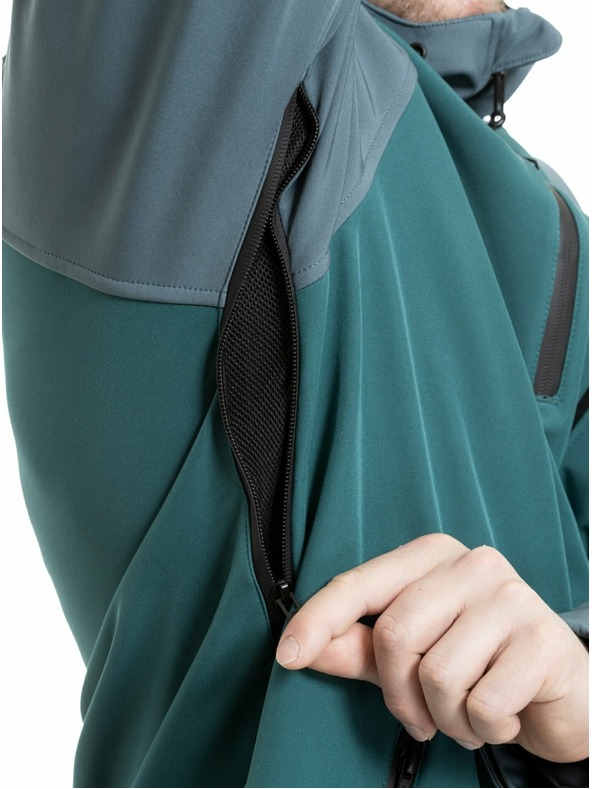 Meatfly Meatfly muška softshell jakna Rasmussen Botanical / Blue Sea