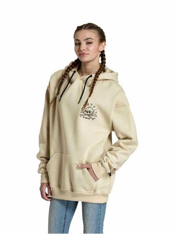Meatfly Meatfly unisex mikina Fry Skull Beige