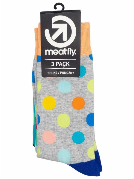 Meatfly Meatfly čarape Lexy Triple Pack Grey Dots