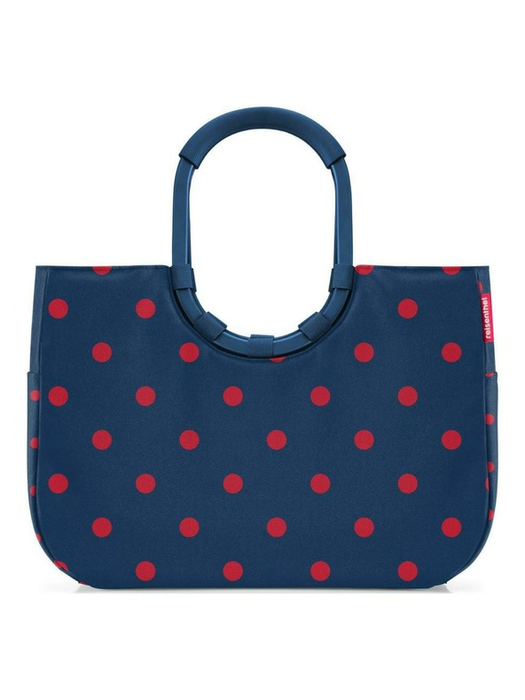 Reisenthel Tamnoplava ženska torba na točkice Reisenthel Loopshopper L Frame Mixed Dots