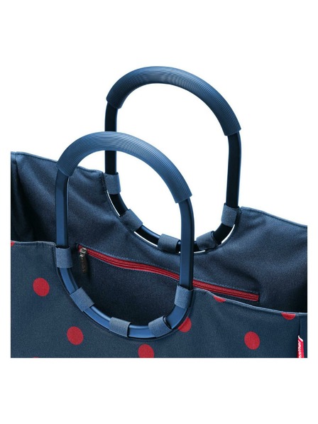 Reisenthel Tamnoplava ženska torba na točkice Reisenthel Loopshopper L Frame Mixed Dots
