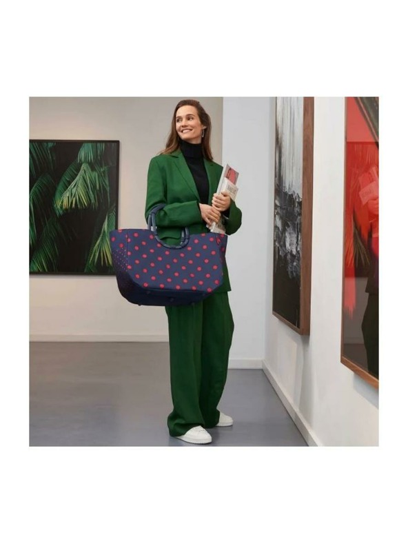 Reisenthel Tamnoplava ženska torba na točkice Reisenthel Loopshopper L Frame Mixed Dots