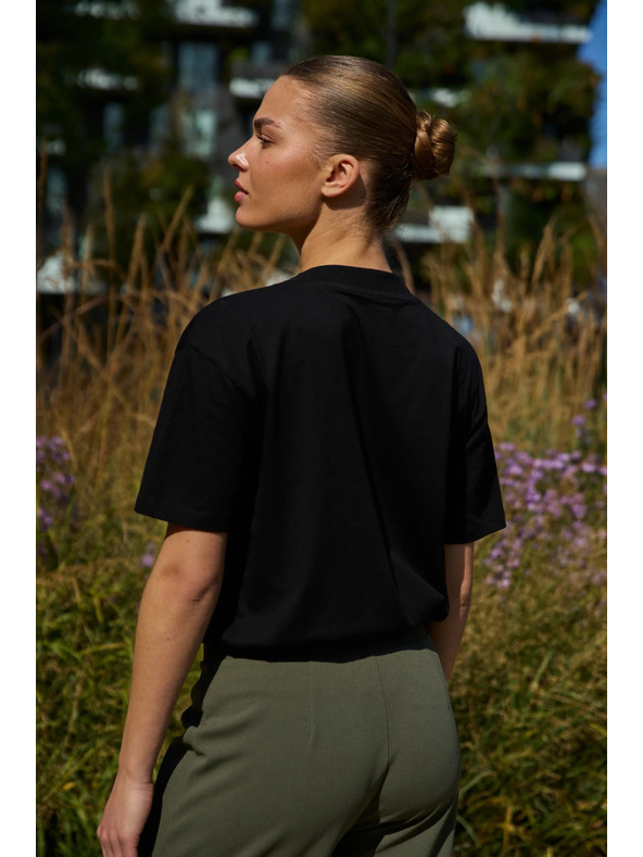 Moodo Pamučna bluza s V izrezom crna Moodo