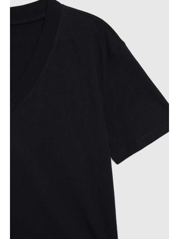 Moodo Pamučna bluza s V izrezom crna Moodo