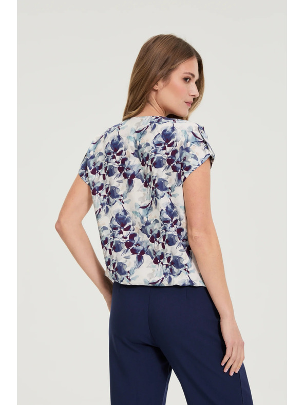 Moodo Tamno plava viskozna košulja Moodo s cvjetnim uzorkom