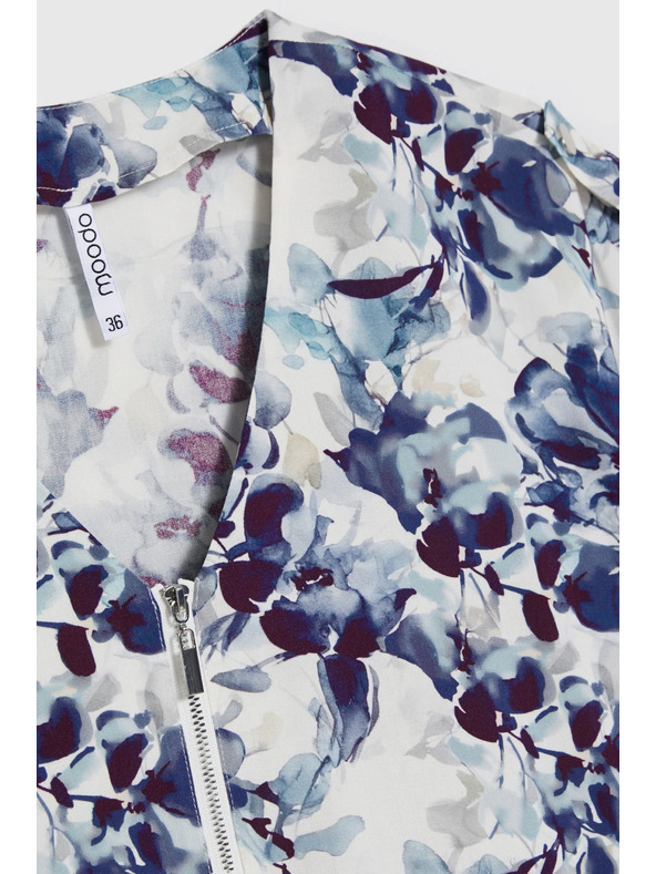 Moodo Tamno plava viskozna košulja Moodo s cvjetnim uzorkom