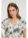 Moodo Košulja od viskoze s cvjetovima maslinasto zelena Moodo