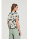 Moodo Košulja od viskoze s cvjetovima maslinasto zelena Moodo