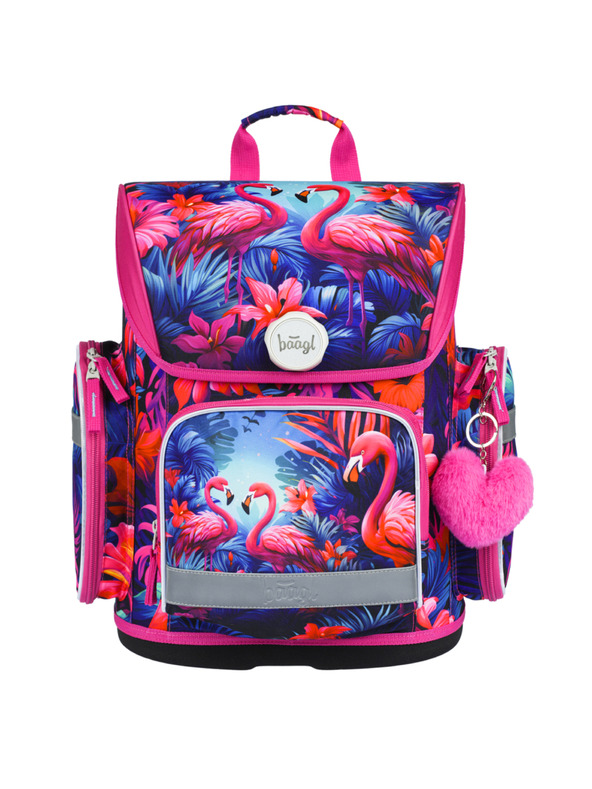 BAAGL  BAAGL SET 5 Ergo Plameňáci: aktovka, penal, sáček, zástěra, peněženka