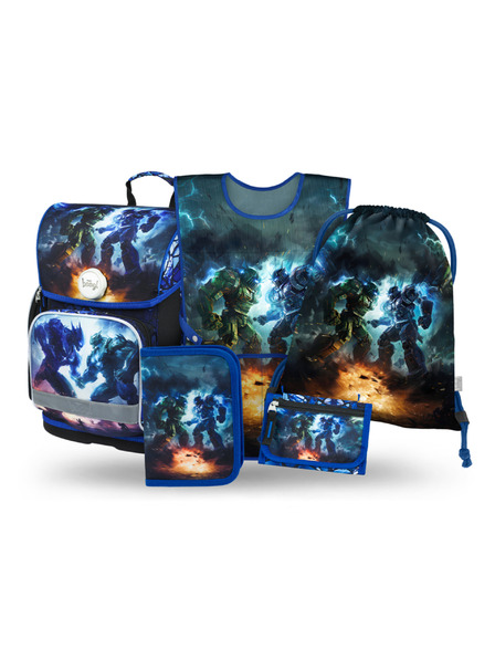 BAAGL  BAAGL SET 5 Ergo Roboti: aktovka, penal, sáček, zástěra, peněženka