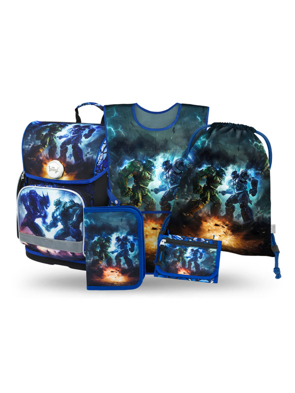 BAAGL  BAAGL SET 5 Ergo Roboti: aktovka, penal, sáček, zástěra, peněženka