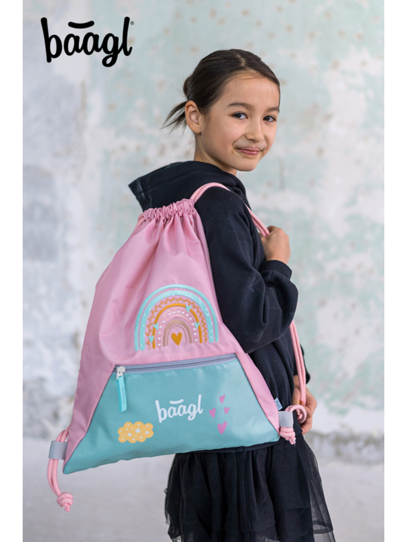 BAAGL  BAAGL SET 5 Zippy Duha ružičasta: aktovka, penal, sáček, zástěra, peněženka