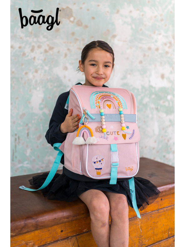 BAAGL  BAAGL SET 5 Zippy Duha ružičasta: aktovka, penal, sáček, zástěra, peněženka