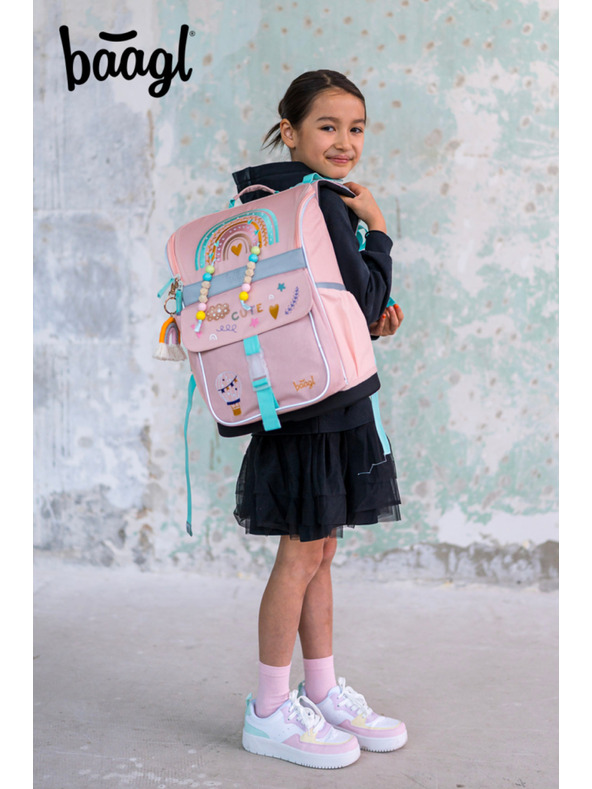 BAAGL  BAAGL SET 5 Zippy Duha ružičasta: aktovka, penal, sáček, zástěra, peněženka