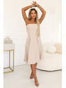 numoco VIVIENNE Korzetnе protezne midi haljine s pojasom - svijetlo bež