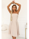 numoco VIVIENNE Korzetnе protezne midi haljine s pojasom - svijetlo bež