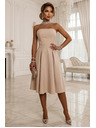 numoco VIVIENNE Korzetnе protezne midi haljine s pojasom - svijetlo bež