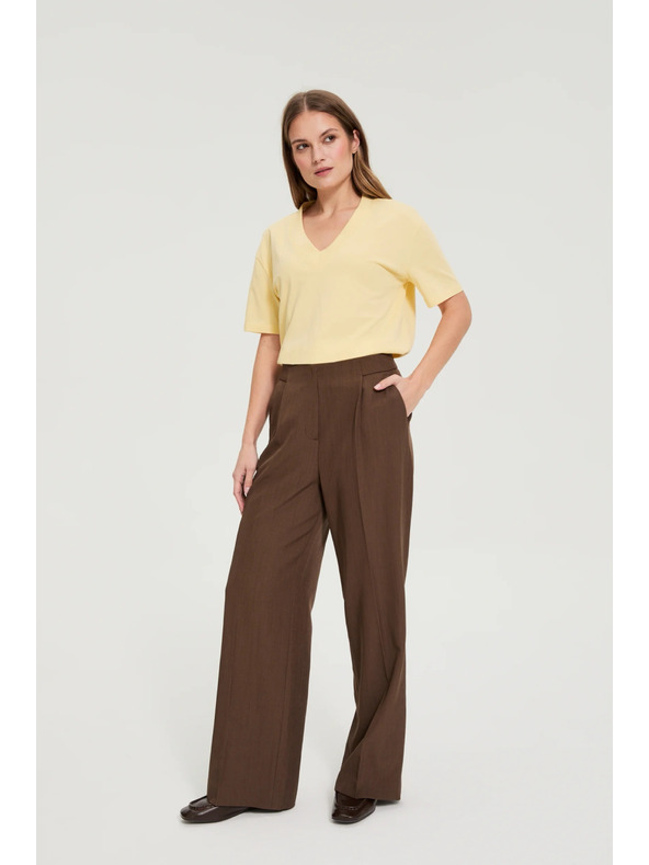 Moodo Pamučna bluza s V izrezom "V" žuta Moodo