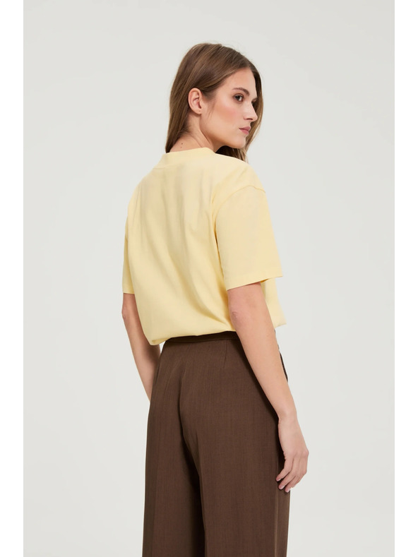 Moodo Pamučna bluza s V izrezom "V" žuta Moodo