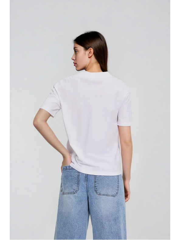 Moodo Pamučna bluza s V izrezom bijela Moodo