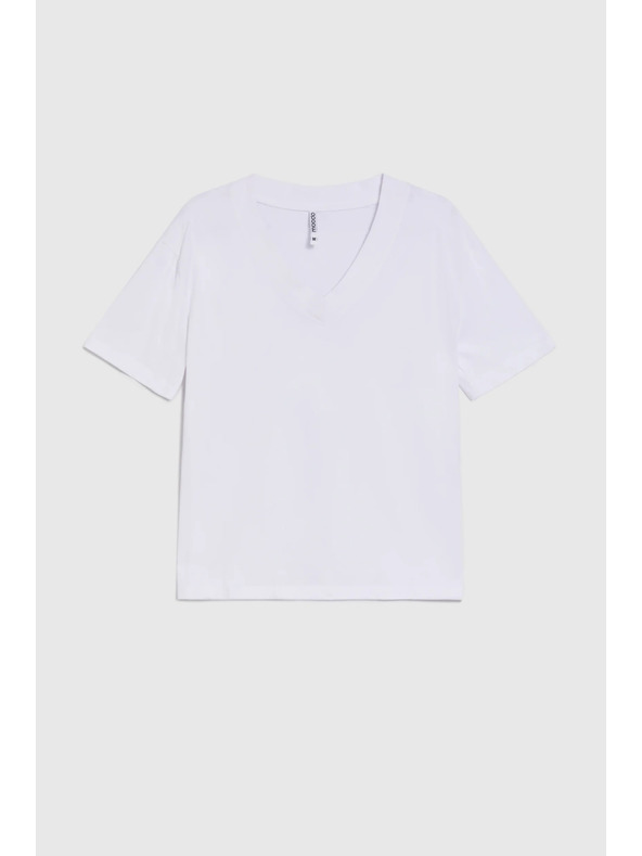 Moodo Pamučna bluza s V izrezom bijela Moodo