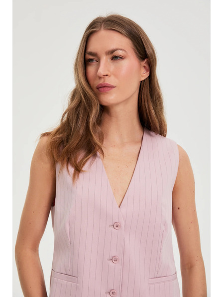 Moodo Prsluk u tankim prugama ružičast Moodo