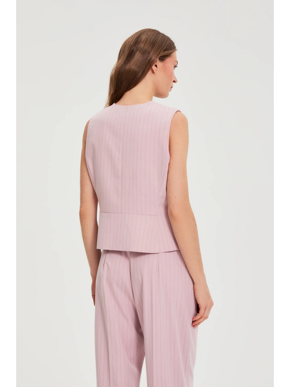 Moodo Prsluk u tankim prugama ružičast Moodo