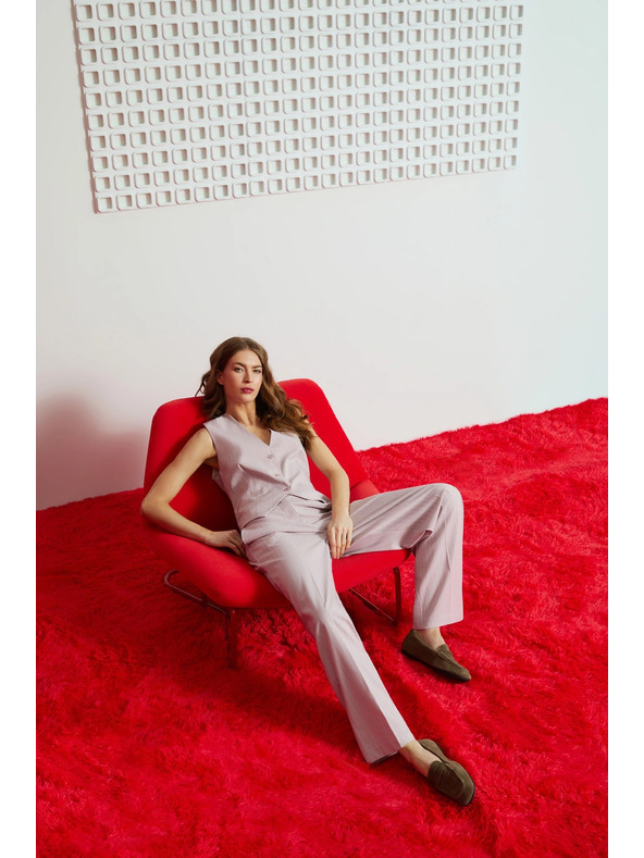 Moodo Prsluk u tankim prugama ružičast Moodo