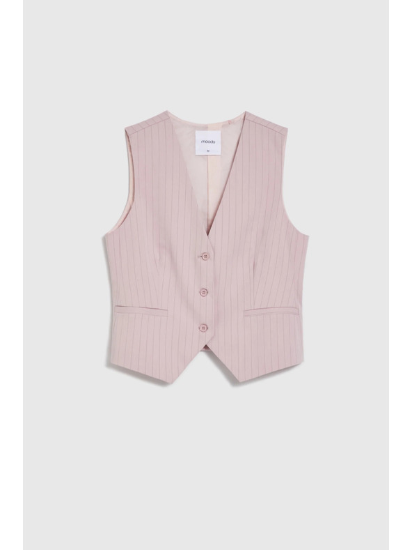 Moodo Prsluk u tankim prugama ružičast Moodo