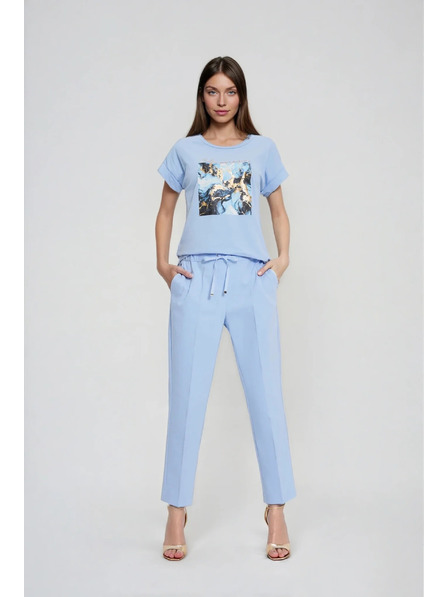 Moodo Hlače s nogavicama u kant plave Moodo