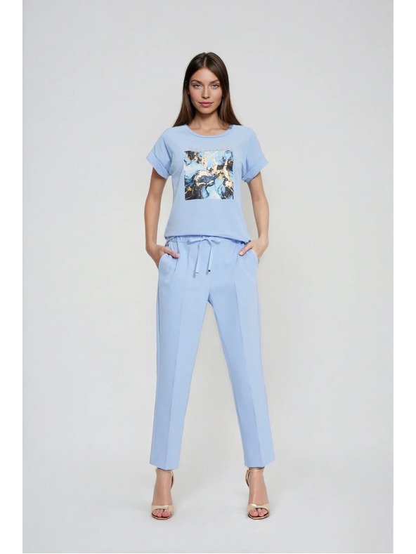 Moodo Hlače s nogavicama u kant plave Moodo