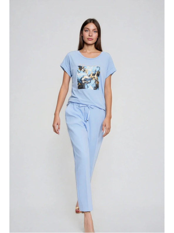 Moodo Hlače s nogavicama u kant plave Moodo