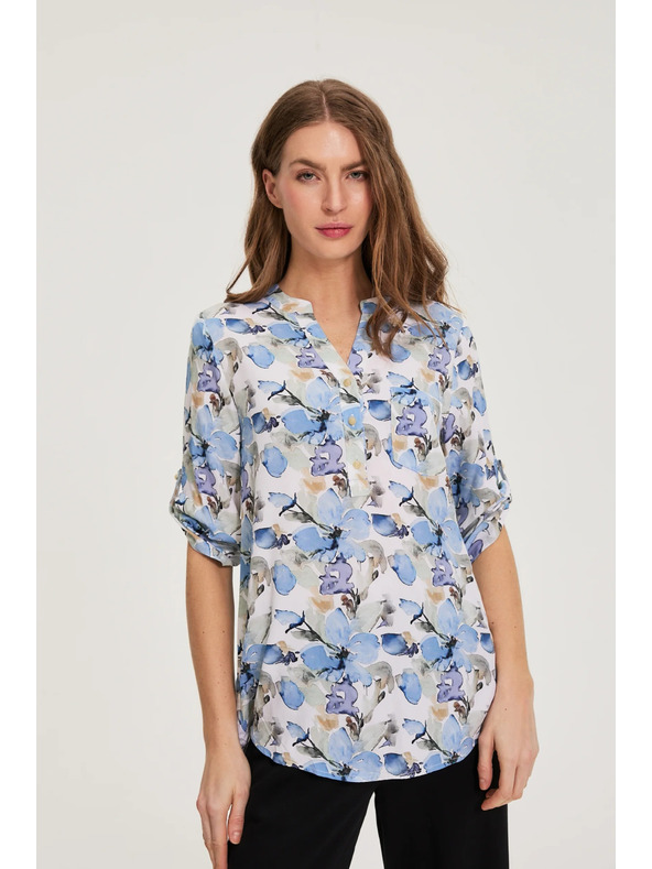 Moodo Košulja od viskoze s cvjetovima plava Moodo