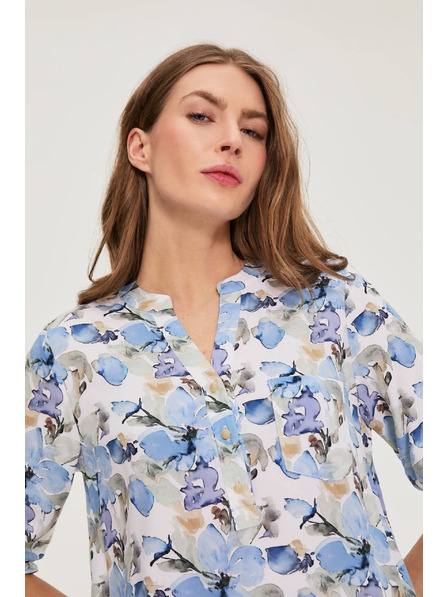 Moodo Košulja od viskoze s cvjetovima plava Moodo
