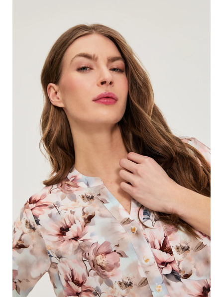 Moodo Košulja od viskoze s cvjetovima ružičasta Moodo